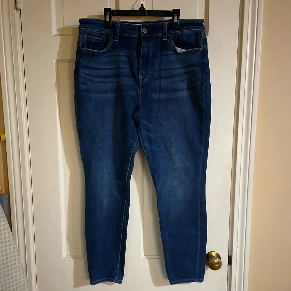 Pistola Women’s 33 Inseam 27 Dark Wash Denim Jeans Stretch Blue Skinny Cotton - Picture 12 of 13